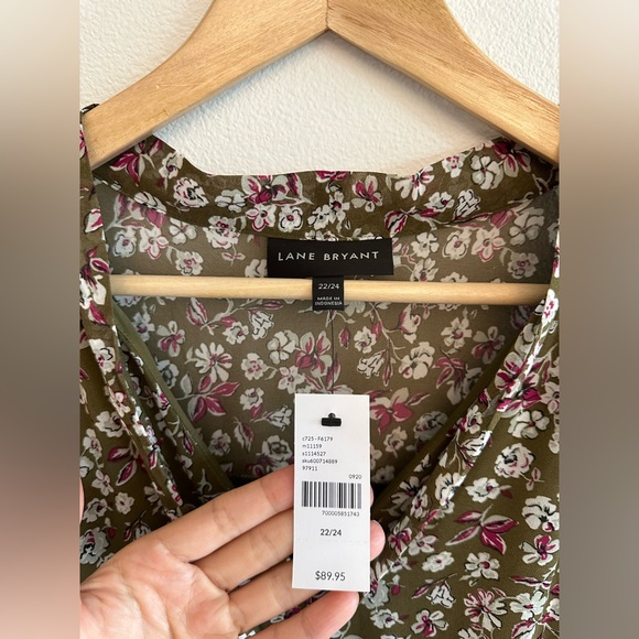 NWT Lane Bryant maxi dress. Perfect for fall. Army green size 22/24.Has pockets. - Picture 3 of 10